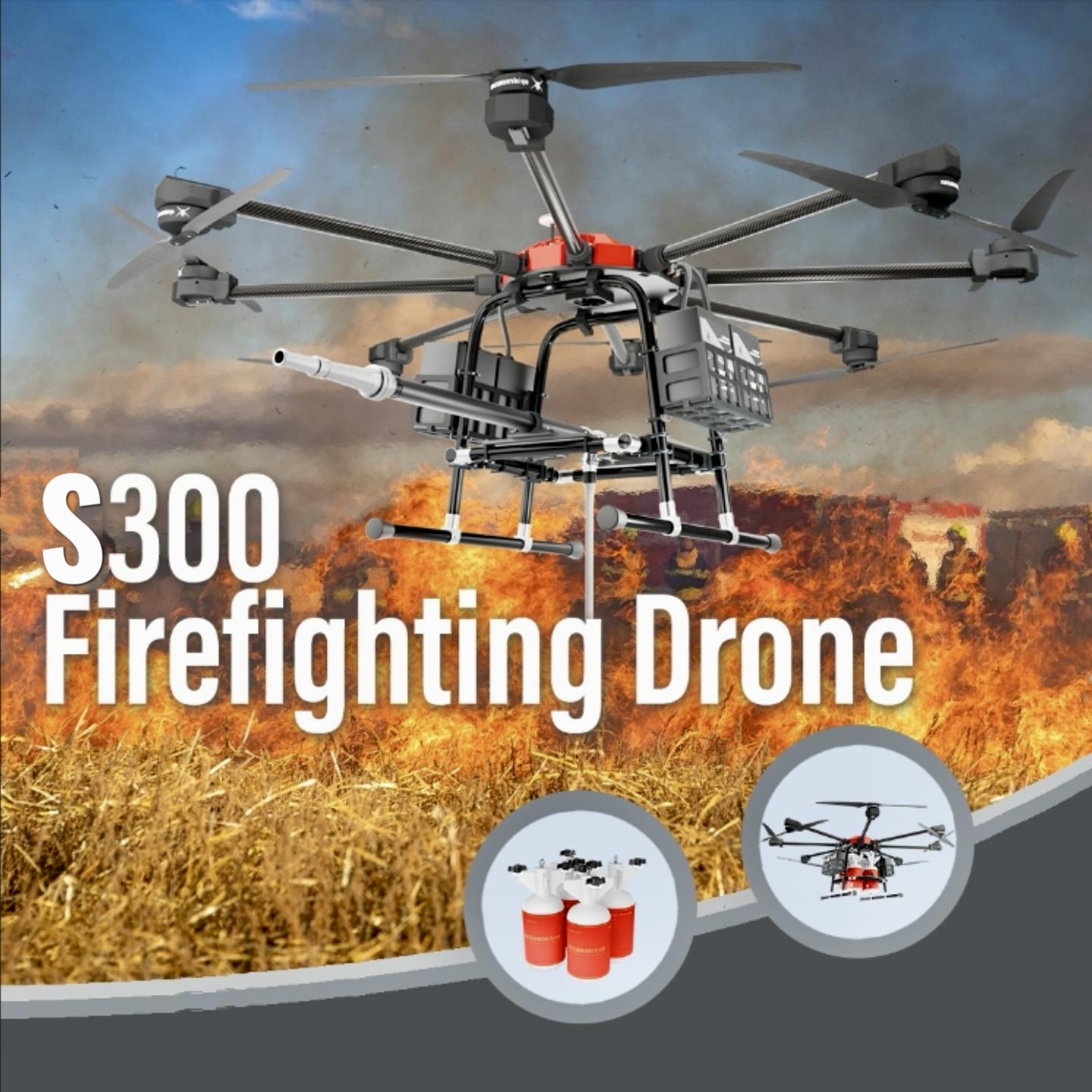 S300 150Kg (330 lb) Heavy-Lift Firefighting Drone